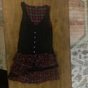 Punk Black and Red Mini Dress